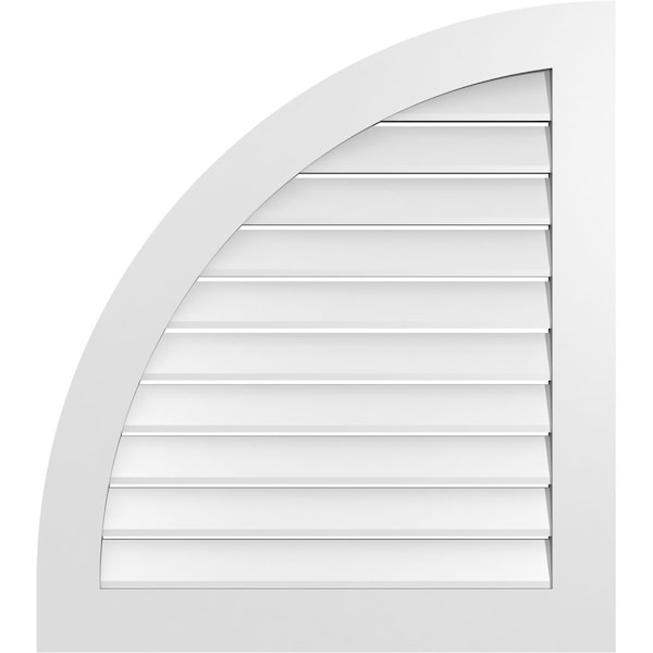Ekena Millwork Quarter Round Top Left Surface Mount PVC Gable Vent w/ 3-1/2"W x 1"P Standard Frame, 32"W x 36"H - GVPQL32X3601SF