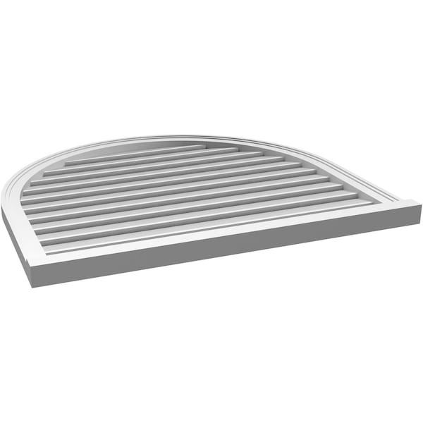 Ekena Millwork Round Top Surface Mount PVC Gable Vent: Functional, w/ 2"W x 2"P Brickmould Sill Frame, 38"W x 34"H - GVPRT38X3403SF
