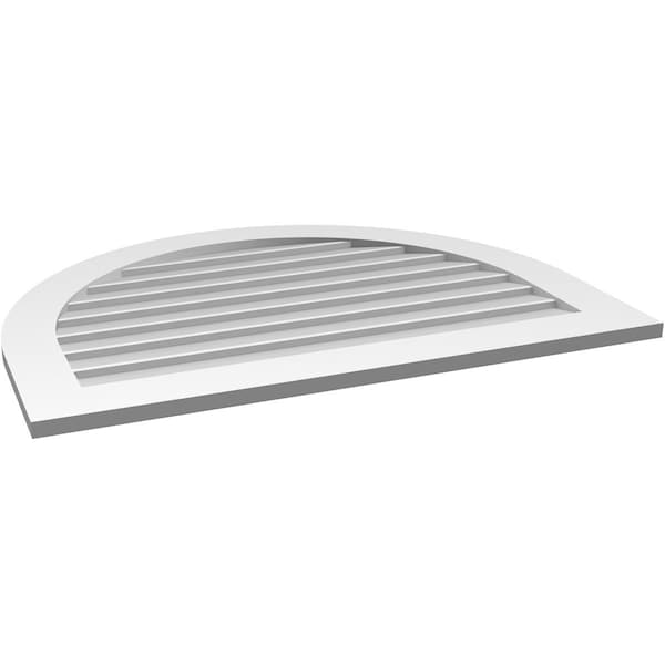 Ekena Millwork Round Top Surface Mount PVC Gable Vent: Non-Functional, w/ 3-1/2"W x 1"P Standard Frame, 40"W x 30"H - GVPRT40X3001SN