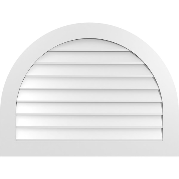 Ekena Millwork Round Top Surface Mount PVC Gable Vent: Non-Functional, w/ 3-1/2"W x 1"P Standard Frame, 40"W x 30"H - GVPRT40X3001SN