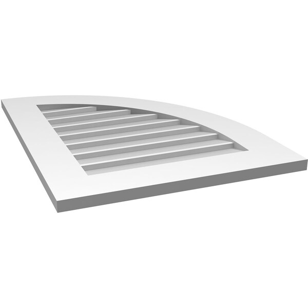 Ekena Millwork Quarter Round Top Right Surface Mount PVC Gable Vent w/ 3-1/2"W x 1"P Standard Frame, 22"W x 28"H - GVPQR22X2801SN