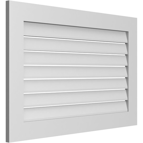Ekena Millwork Vertical Surface Mount PVC Gable Vent: Functional, w/ 3-1/2"W x 1"P Standard Frame, 40"W x 26"H - GVPVE40X2601SF
