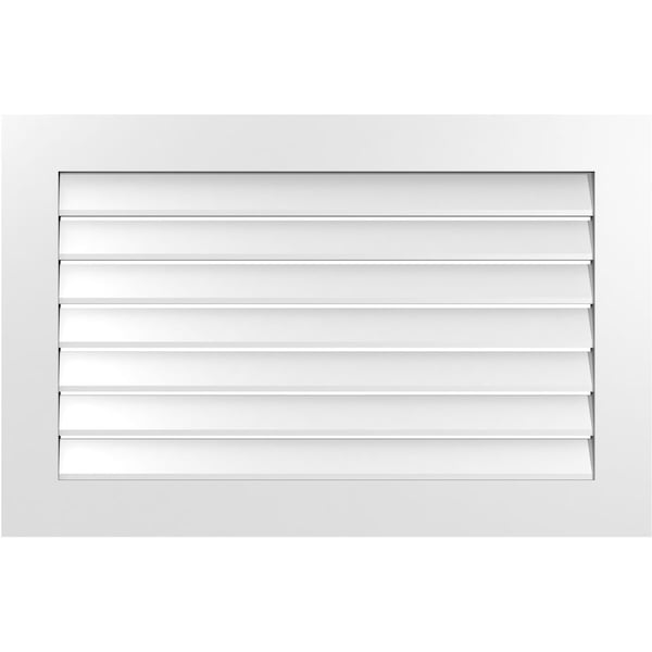 Ekena Millwork Vertical Surface Mount PVC Gable Vent: Functional, w/ 3-1/2"W x 1"P Standard Frame, 40"W x 26"H - GVPVE40X2601SF