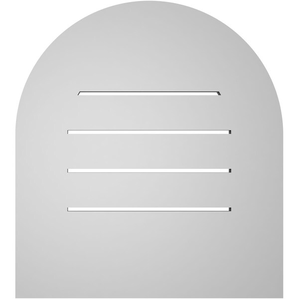 Ekena Millwork Round Top Surface Mount PVC Gable Vent: Functional, w/ 3-1/2"W x 1"P Standard Frame, 18"W x 20"H - GVPRT18X2001SF