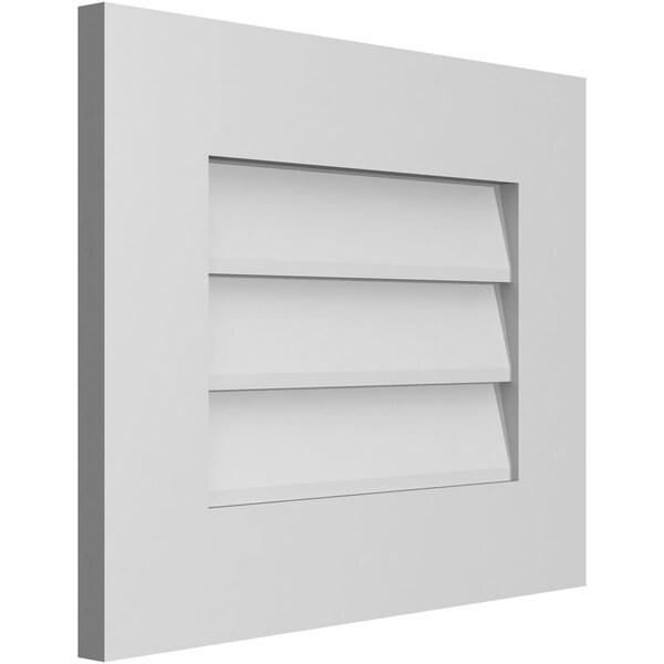 Ekena Millwork Vertical Surface Mount PVC Gable Vent: Non-Functional, w/ 3-1/2"W x 1"P Standard Frame, 20"W x 16"H - GVPVE20X1601SN
