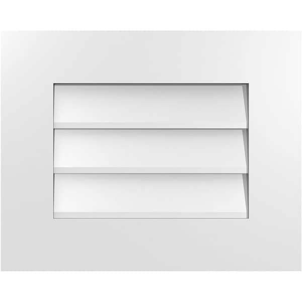 Ekena Millwork Vertical Surface Mount PVC Gable Vent: Non-Functional, w/ 3-1/2"W x 1"P Standard Frame, 20"W x 16"H - GVPVE20X1601SN