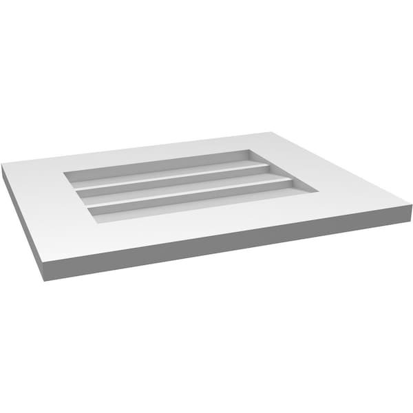 Ekena Millwork Vertical Surface Mount PVC Gable Vent: Non-Functional, w/ 3-1/2"W x 1"P Standard Frame, 20"W x 16"H - GVPVE20X1601SN