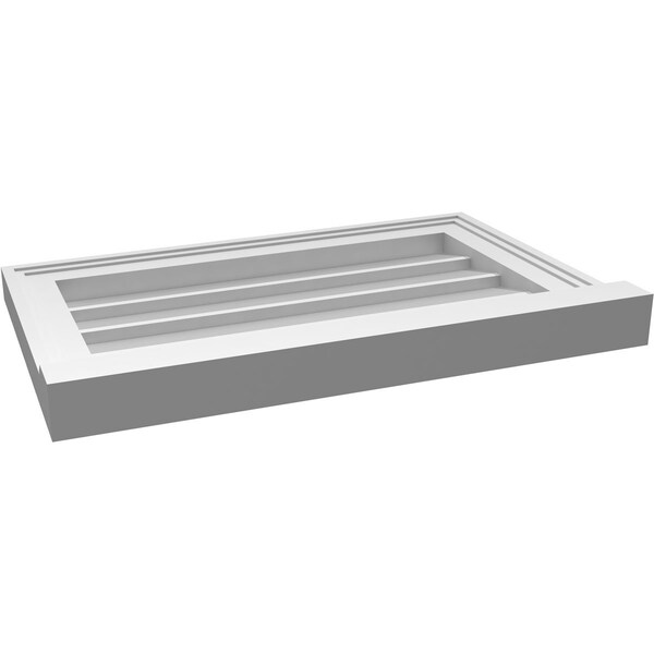 Ekena Millwork Vertical Surface Mount PVC Gable Vent w/ 2"W x 2"H , Brickmould Sill Frame, 22"W x 14"H - GVPVE22X1403SN