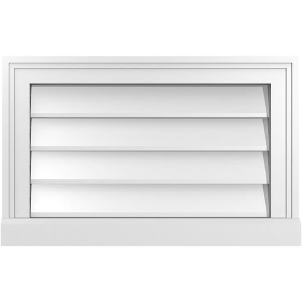Ekena Millwork Vertical Surface Mount PVC Gable Vent w/ 2"W x 2"H , Brickmould Sill Frame, 22"W x 14"H - GVPVE22X1403SN