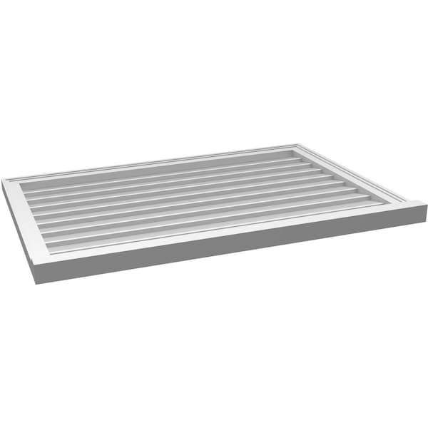 Ekena Millwork Vertical Surface Mount PVC Gable Vent w/ 2"W x 2"H , Brickmould Sill Frame, 42"W x 28"H - GVPVE42X2803SN