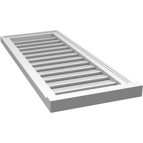 Ekena Millwork Vertical Surface Mount PVC Gable Vent: Functional, w/ 2"W x 2"P Brickmould Sill Frame, 16"W x 40"H - GVPVE16X4003SF