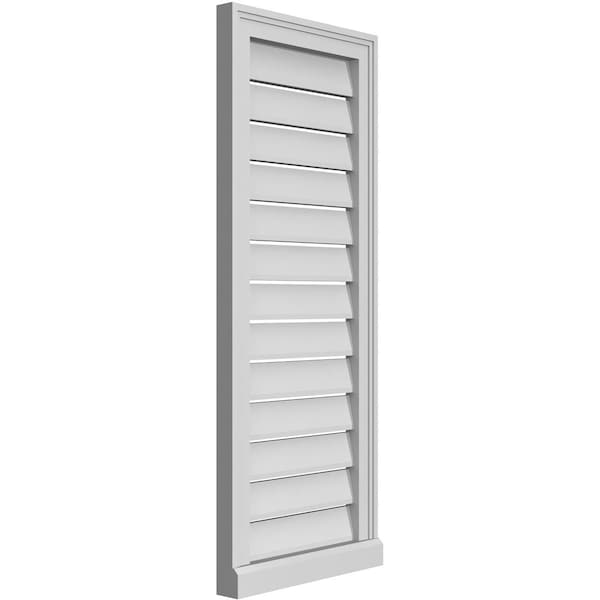 Ekena Millwork Vertical Surface Mount PVC Gable Vent: Functional, w/ 2"W x 2"P Brickmould Sill Frame, 16"W x 40"H - GVPVE16X4003SF