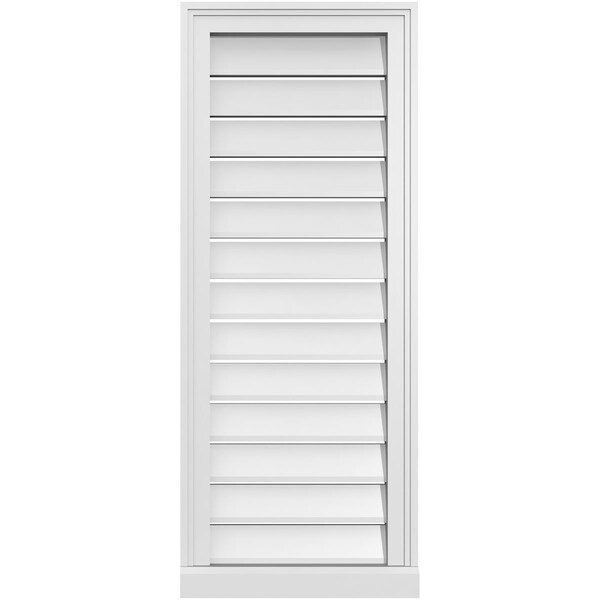 Ekena Millwork Vertical Surface Mount PVC Gable Vent: Functional, w/ 2"W x 2"P Brickmould Sill Frame, 16"W x 40"H - GVPVE16X4003SF