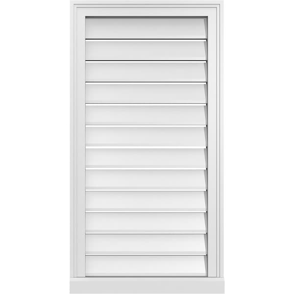 Ekena Millwork Vertical Surface Mount PVC Gable Vent: Functional, w/ 2"W x 2"P Brickmould Sill Frame, 20"W x 38"H - GVPVE20X3803SF