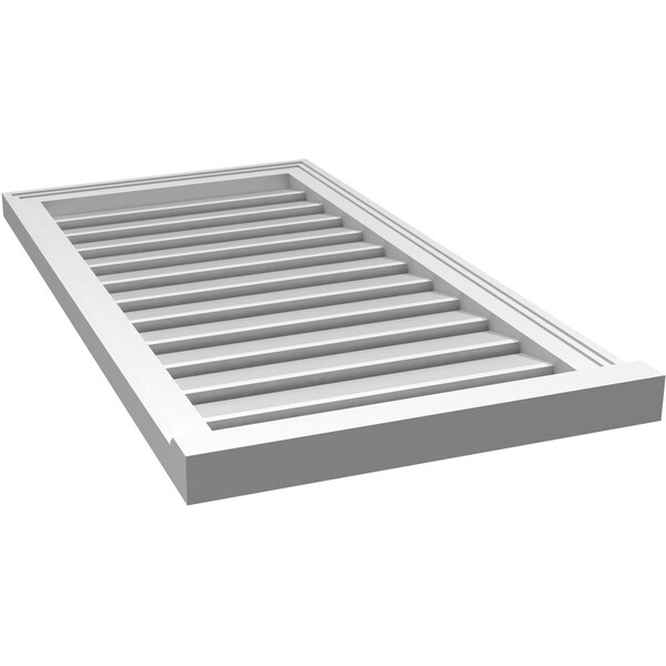 Ekena Millwork Vertical Surface Mount PVC Gable Vent: Functional, w/ 2"W x 2"P Brickmould Sill Frame, 20"W x 38"H - GVPVE20X3803SF
