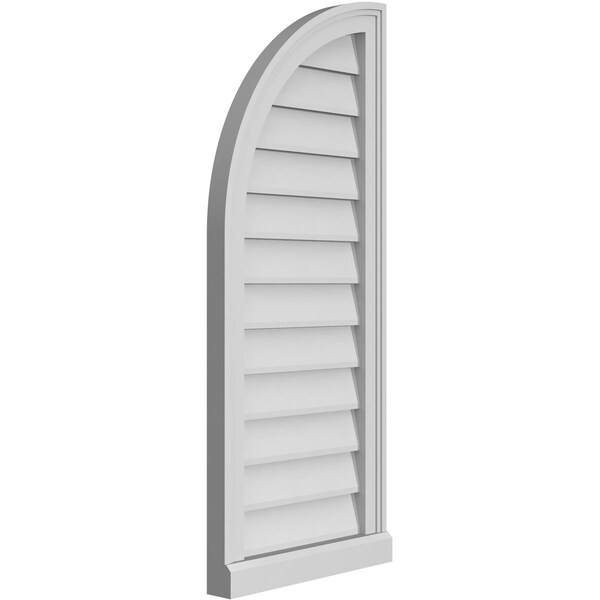 Ekena Millwork Quarter Round Top Left Surface Mount PVC Gable Vent w/ 2"W x 2"P Brickmould Sill Frame, 16"W x 38"H - GVPQL16X3803SN