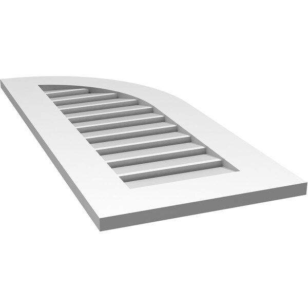 Ekena Millwork Quarter Round Top Right Surface Mount PVC Gable Vent w/ 3-1/2"W x 1"P Standard Frame, 16"W x 36"H - GVPQR16X3601SF