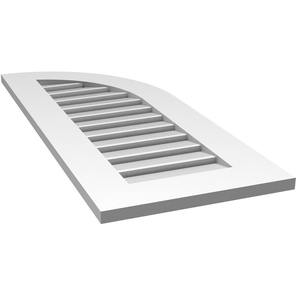 Ekena Millwork Quarter Round Top Right Surface Mount PVC Gable Vent w/ 3-1/2"W x 1"P Standard Frame, 16"W x 38"H - GVPQR16X3801SF