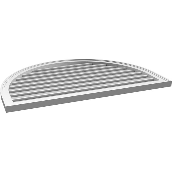 Ekena Millwork Round Top Surface Mount PVC Gable Vent: Functional, w/ 2"W x 1-1/2"P Brickmould Frame, 42"W x 28"H - GVPRT42X2802SF