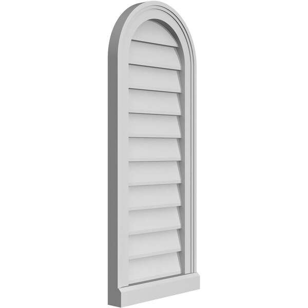 Ekena Millwork Round Top Surface Mount PVC Gable Vent w/ 2"W x 2"P Brickmould Sill Frame, 14"W x 34"H - GVPRT14X3403SN