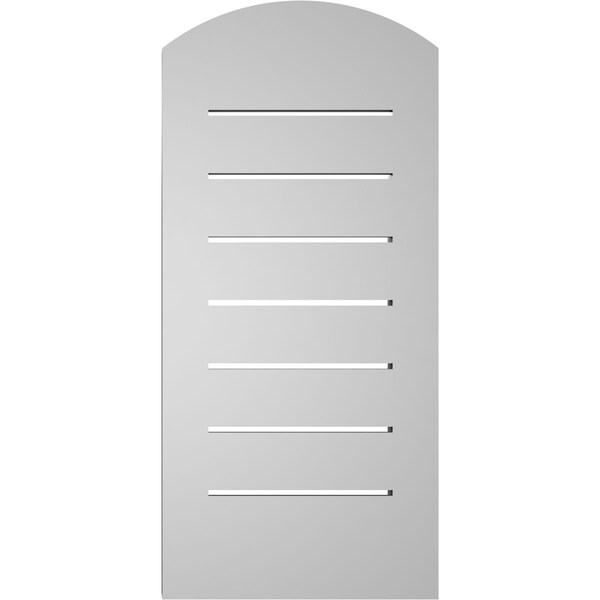 Ekena Millwork Arch Top Surface Mount PVC Gable Vent: Non-Functional, w/2"W x 1-1/2"P Brickmould Frame, 12"W x 24"H - GVPAR12X2402SN