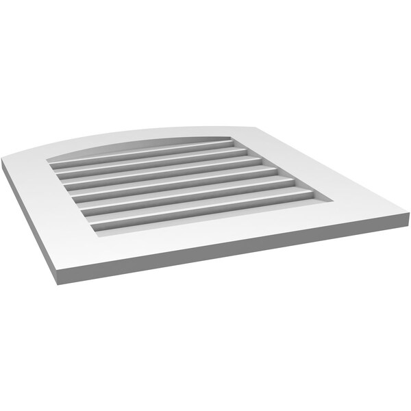 Ekena Millwork Arch Top Surface Mount PVC Gable Vent: Non-Functional, w/ 3-1/2"W x 1"P Standard Frame, 24"W x 24"H - GVPAR24X2401SN