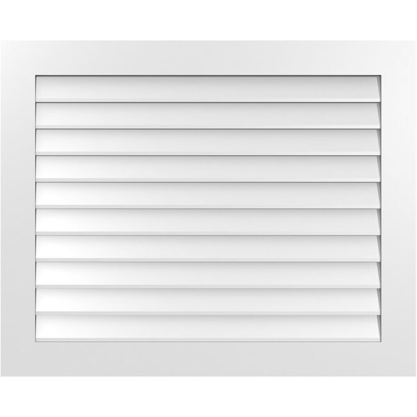 Ekena Millwork Vertical Surface Mount PVC Gable Vent: Non-Functional, w/3-1/2"W x 1"H, Standard Frame, 42"W x 34"H - GVPVE42X3401SN