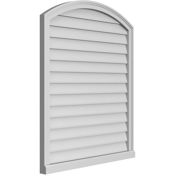 Ekena Millwork Arch Top Surface Mount PVC Gable Vent: Functional, w/ 2"W x 2"P Brickmould Sill Frame, 36"W x 42"H - GVPAR36X4203SF