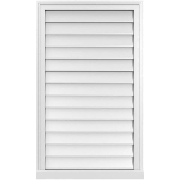 Ekena Millwork Vertical Surface Mount PVC Gable Vent w/ 2"W x 2"H , Brickmould Sill Frame, 24"W x 40"H - GVPVE24X4003SN