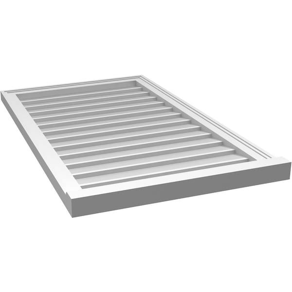 Ekena Millwork Vertical Surface Mount PVC Gable Vent w/ 2"W x 2"H , Brickmould Sill Frame, 24"W x 40"H - GVPVE24X4003SN