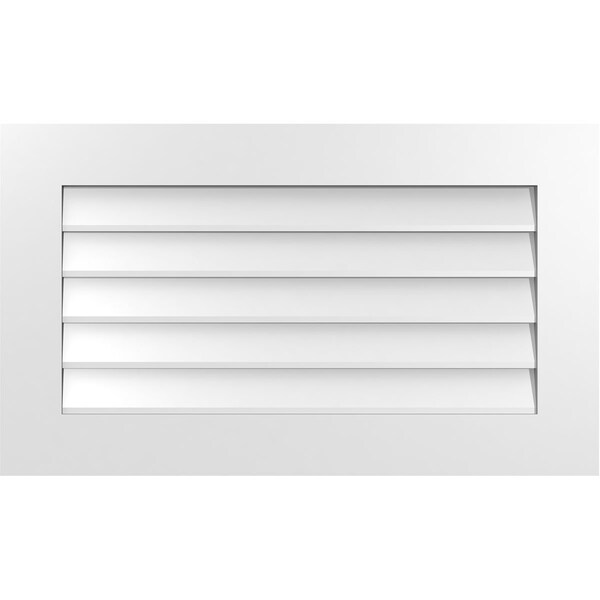 Ekena Millwork Vertical Surface Mount PVC Gable Vent: Non-Functional, w/3-1/2"W x 1"H, Standard Frame, 34"W x 20"H - GVPVE34X2001SN