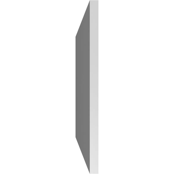 Ekena Millwork Vertical Surface Mount PVC Gable Vent: Non-Functional, w/3-1/2"W x 1"H, Standard Frame, 34"W x 20"H - GVPVE34X2001SN