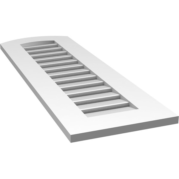 Ekena Millwork Arch Top Surface Mount PVC Gable Vent: Non-Functional, w/ 3-1/2"W x 1"P Standard Frame, 14"W x 40"H - GVPAR14X4001SN