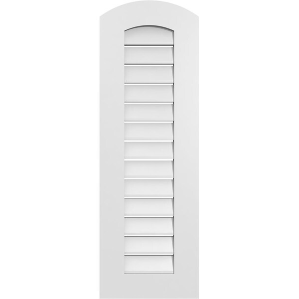 Ekena Millwork Arch Top Surface Mount PVC Gable Vent: Non-Functional, w/ 3-1/2"W x 1"P Standard Frame, 14"W x 40"H - GVPAR14X4001SN