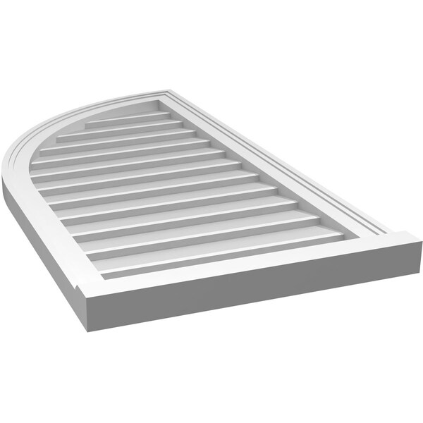 Ekena Millwork Quarter Round Top Left Surface Mount PVC Gable Vent w/ 2"W x 2"P Brickmould Sill Frame, 20"W x 38"H - GVPQL20X3803SN
