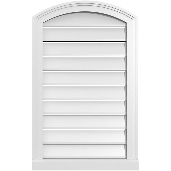 Ekena Millwork Arch Top Surface Mount PVC Gable Vent w/ 2"W x 2"P Brickmould Sill Frame, 20"W x 30"H - GVPAR20X3003SN
