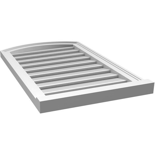 Ekena Millwork Arch Top Surface Mount PVC Gable Vent w/ 2"W x 2"P Brickmould Sill Frame, 20"W x 30"H - GVPAR20X3003SN