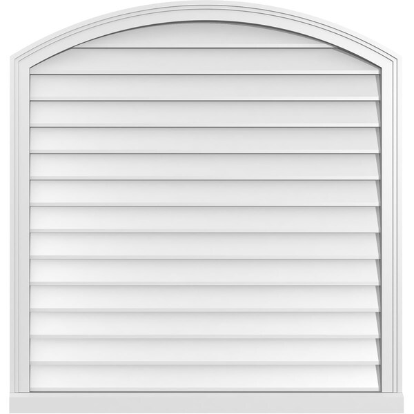 Ekena Millwork Arch Top Surface Mount PVC Gable Vent: Functional, w/ 2"W x 2"P Brickmould Sill Frame, 40"W x 42"H - GVPAR40X4203SF