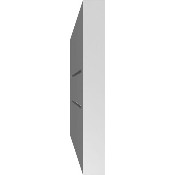 Ekena Millwork Vertical Surface Mount PVC Gable Vent: Functional, w/ 2"W x 1-1/2"P Brickmould Frame, 28"W x 12"H - GVPVE28X1202SF