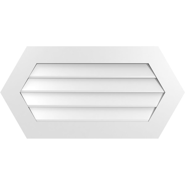Ekena Millwork Half Round Surface Mount PVC Gable Vent w/ 3-1/2"W x 1"P Standard Frame, 38"W x 19"H - GVPHR38X1901SN