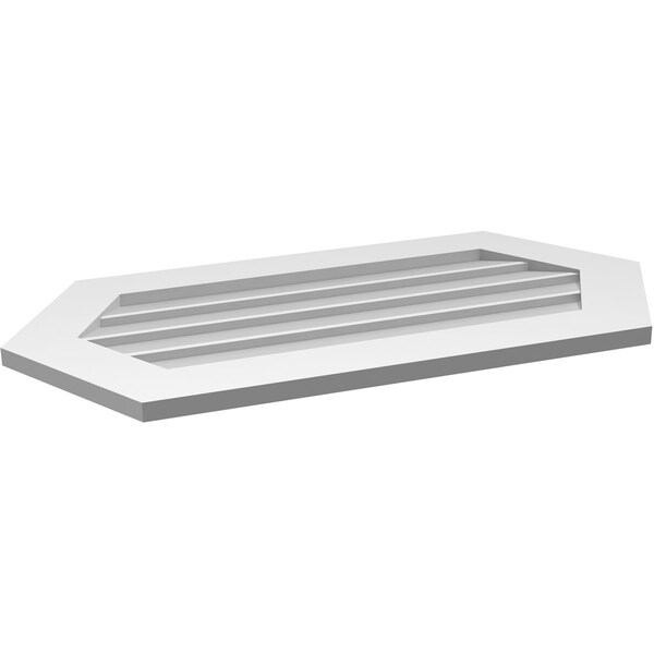 Ekena Millwork Half Round Surface Mount PVC Gable Vent w/ 3-1/2"W x 1"P Standard Frame, 38"W x 19"H - GVPHR38X1901SN