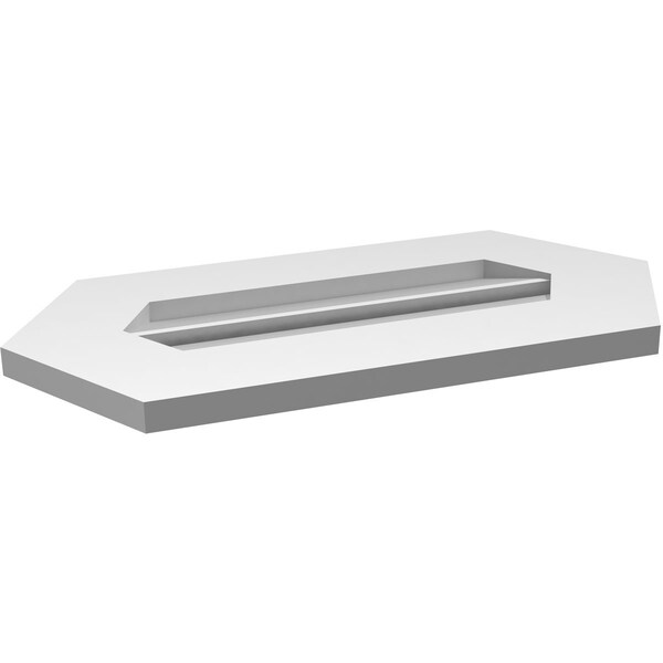 Ekena Millwork Half Round Surface Mount PVC Gable Vent: Functional, w/ 3-1/2"W x 1"P Standard Frame, 24"W x 12"H - GVPHR24X1201SF