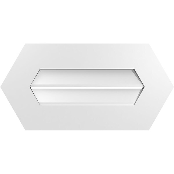 Ekena Millwork Half Round Surface Mount PVC Gable Vent: Functional, w/ 3-1/2"W x 1"P Standard Frame, 24"W x 12"H - GVPHR24X1201SF