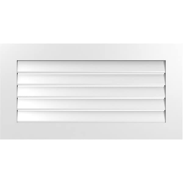Ekena Millwork Vertical Surface Mount PVC Gable Vent: Functional, w/ 3-1/2"W x 1"P Standard Frame, 38"W x 20"H - GVPVE38X2001SF