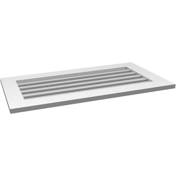 Ekena Millwork Vertical Surface Mount PVC Gable Vent: Functional, w/ 3-1/2"W x 1"P Standard Frame, 38"W x 20"H - GVPVE38X2001SF