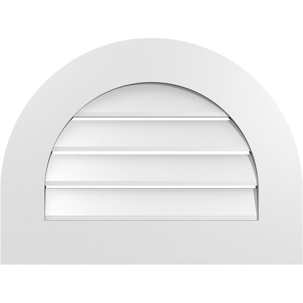 Ekena Millwork Round Top Surface Mount PVC Gable Vent: Functional, w/ 3-1/2"W x 1"P Standard Frame, 24"W x 18"H - GVPRT24X1801SF