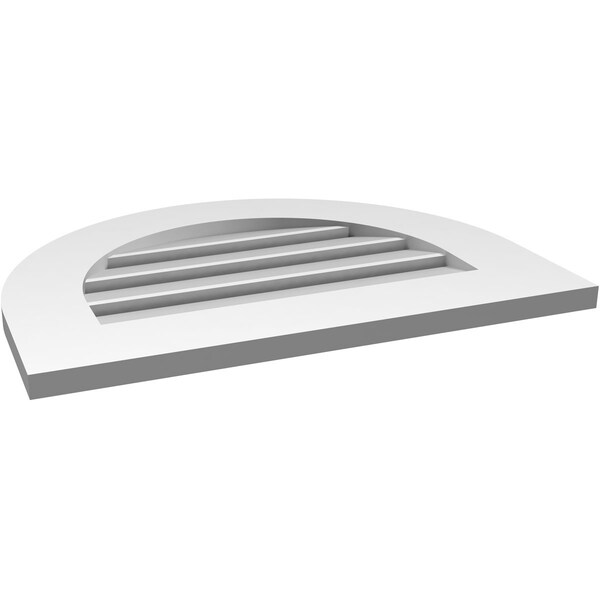 Ekena Millwork Round Top Surface Mount PVC Gable Vent: Functional, w/ 3-1/2"W x 1"P Standard Frame, 24"W x 18"H - GVPRT24X1801SF