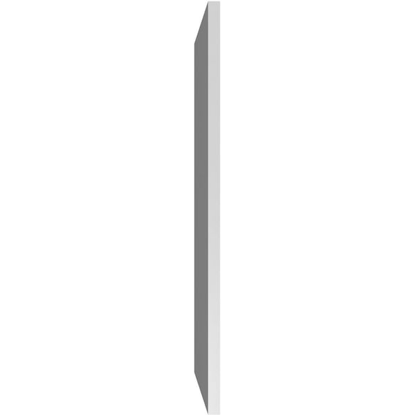 Ekena Millwork Vertical Surface Mount PVC Gable Vent: Non-Functional, w/ 3-1/2"W x 1"P Standard Frame, 14"W x 34"H - GVPVE14X3401SN