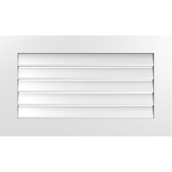 Ekena Millwork Vertical Surface Mount PVC Gable Vent: Functional, w/ 3-1/2"W x 1"P Standard Frame, 34"W x 20"H - GVPVE34X2001SF