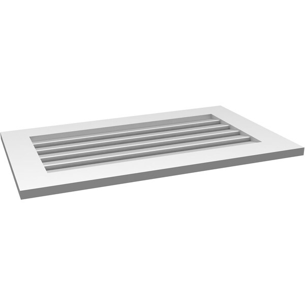 Ekena Millwork Vertical Surface Mount PVC Gable Vent: Functional, w/ 3-1/2"W x 1"P Standard Frame, 34"W x 20"H - GVPVE34X2001SF
